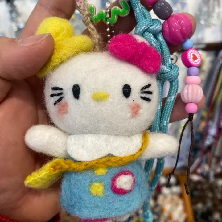 [BUNJANG] Handmade Felt Kitty Character Keychain / 펠트 키티 캐릭터 키링 핸드메이