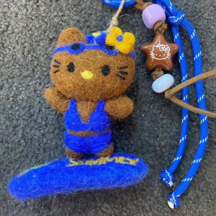 [BUNJANG] Handmade Felt Kitty Character Keychain / 펠트 키티 캐릭터 키링 핸드메이