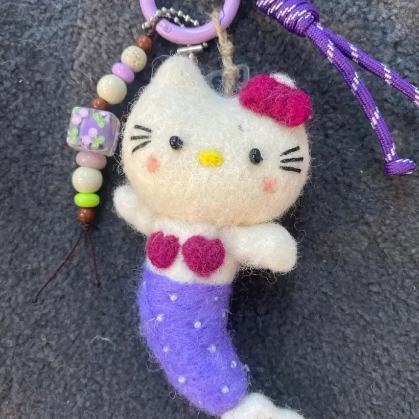 [BUNJANG] Handmade Felt Kitty Character Keychain / 펠트 키티 캐릭터 키링 핸드메이