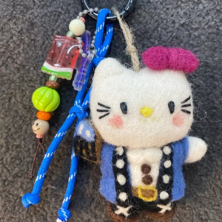 [BUNJANG] Handmade Felt Kitty Character Keychain / 펠트 키티 캐릭터 키링 핸드메이