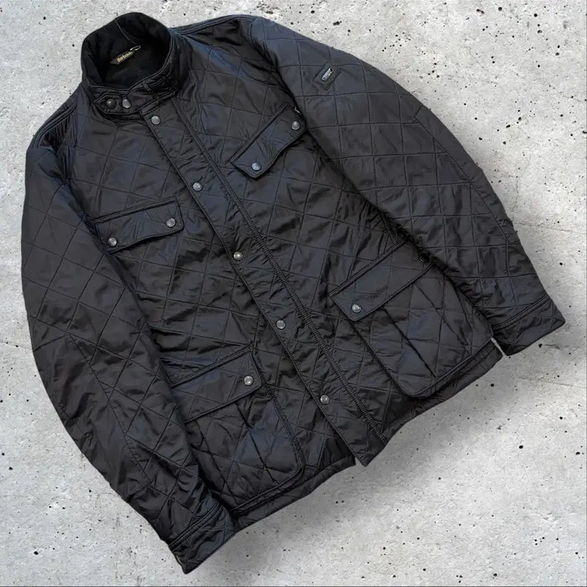 [BUNJANG] Barbour International Ariel Polarquilt Black Quilted Jacket / [XL] 바버 인터네셔널 아리엘 폴라퀄트 블랙 퀼팅 자켓 D67