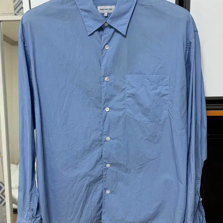 [BUNJANG] Steady Everywear Relaxed Shirt Socks Blue / [3] 스테디에브리웨어(sew) 라이트 릴렉스드 셔츠 삭스블루