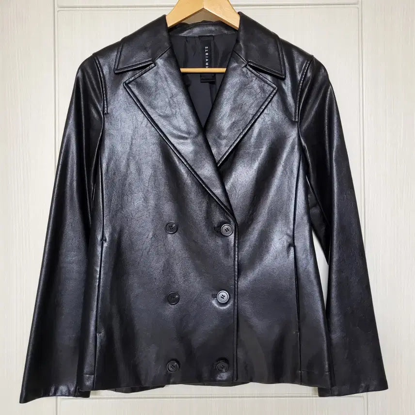 [BUNJANG] S.LRIAHH Black Leather Jacket (Size 55) / S.LRIAHH 에셀리아 블랙 가죽 자켓 55