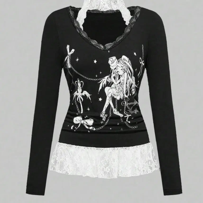 [BUNJANG] Y2K Otaku Style Lace Top / y2k 오타쿠룩