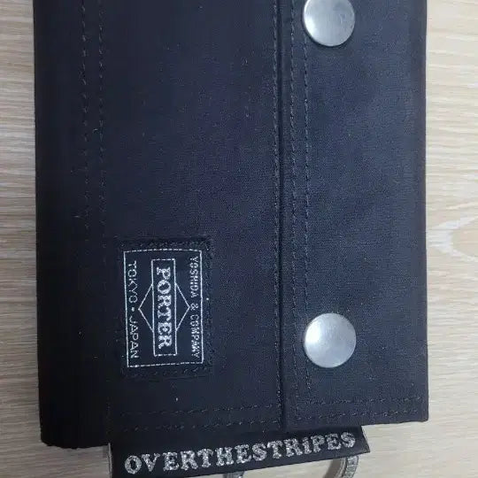 [BUNJANG] Porter x Over the Stripe Card Wallet - Black / 포터 x 오버더스트라이프 카드지갑 블랙