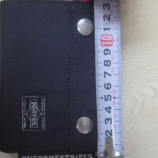 [BUNJANG] Porter x Over the Stripe Card Wallet - Black / 포터 x 오버더스트라이프 카드지갑 블랙
