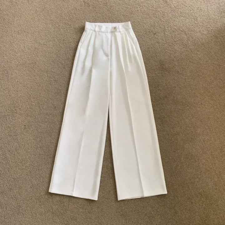 [BUNJANG] Two Pleat Wide Slacks White M / 투핀턱 와이드 슬랙스 화이트M