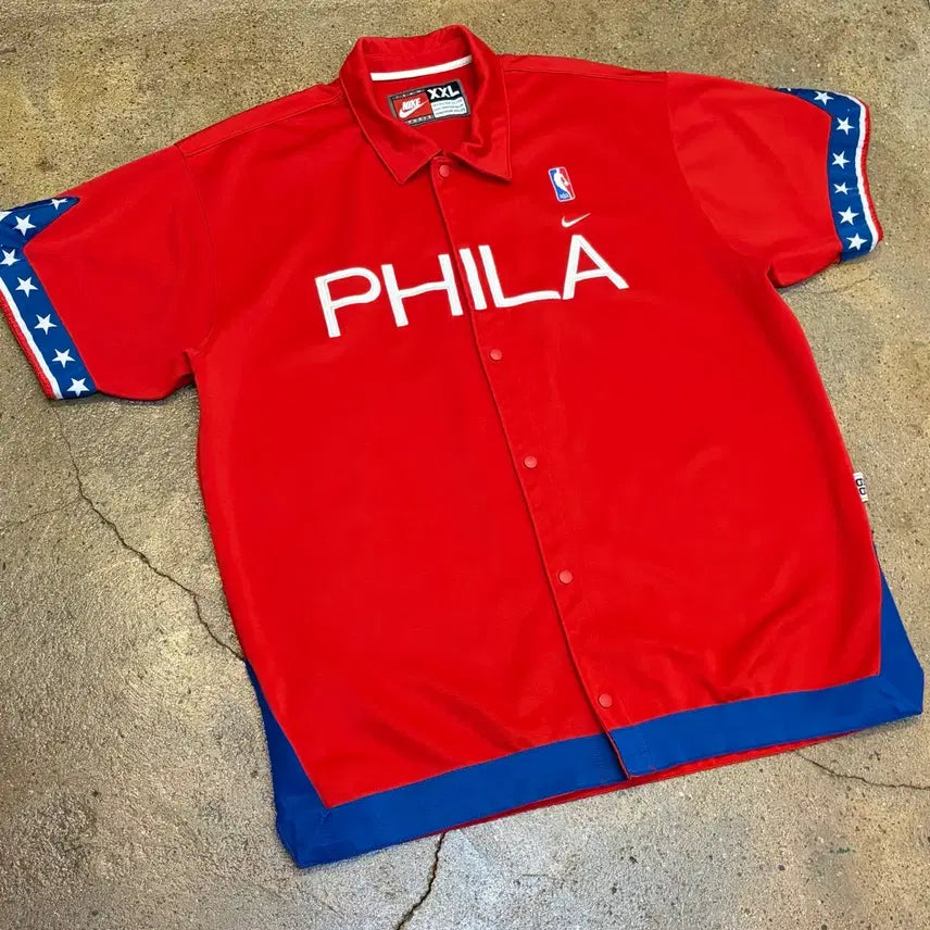 [BUNJANG] Nike Philadelphia 76ers Basketball Shooting Jersey / 90s USA 나이키 빈티지 필라델피아 세븐티식서스 농구 슈팅 져지