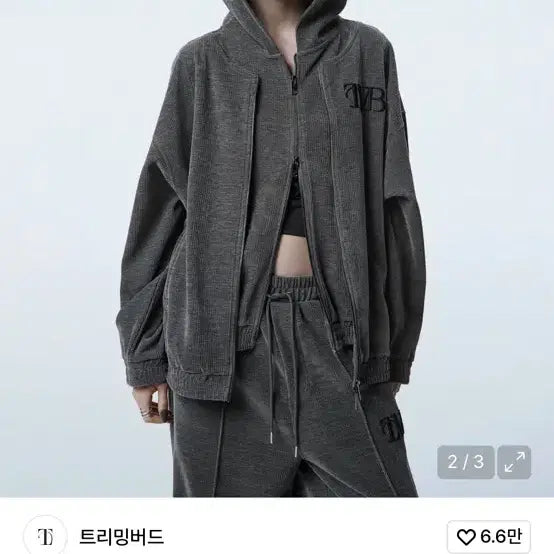 [BUNJANG] Trimming Bird Velvet Two-Way Zipper Sweat Set / 트리밍버드 벨벳 지퍼 스웻셋업
