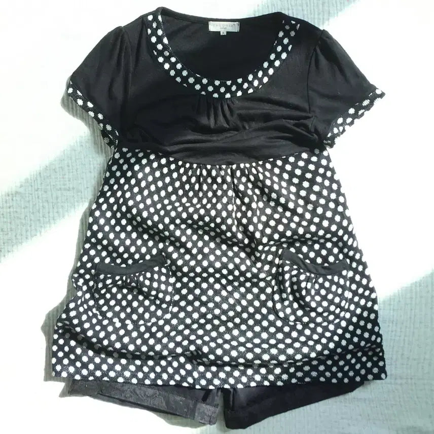 [BUNJANG] JPN THEORIA Dot Pattern Short Sleeve Dress / JPN_ THEORIA/  도트무늬 반팔 원피스  도트반팔니트 모리걸