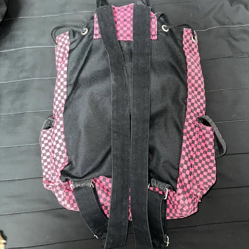 [BUNJANG] Punk Check Pink Backpack / 펑크 체크 핑크 백팩 가방