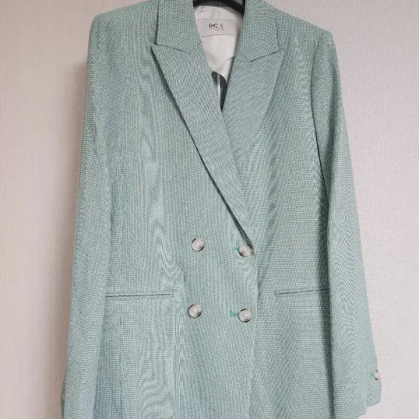 [BUNJANG] EnC S Mint Green Double-Button Jacket / EnC S 더블 버튼 민트색 자켓
