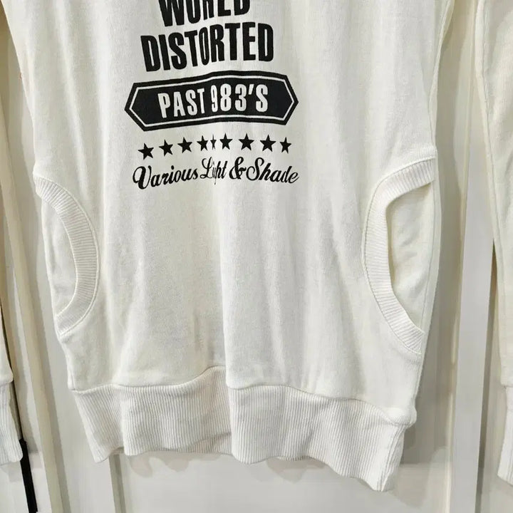 [BUNJANG] Witty &amp; Pitty Classic Lettering Long Hoodie T-shirt / 화이트 후드 롱티셔츠 프린팅