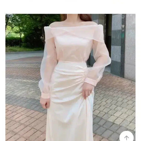 [BUNJANG] Organza Off-Shoulder Blouse / 오간자 오프숄더 블라우스