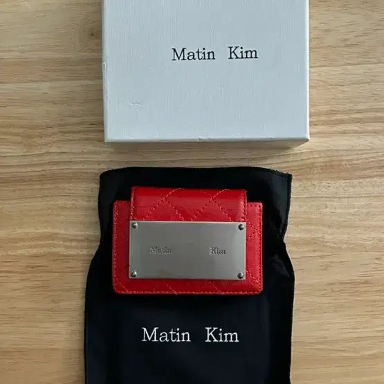 [BUNJANG] Matinkim Quilted Bifold Wallet - Red / 마뗑킴 퀼팅 반지갑 레드