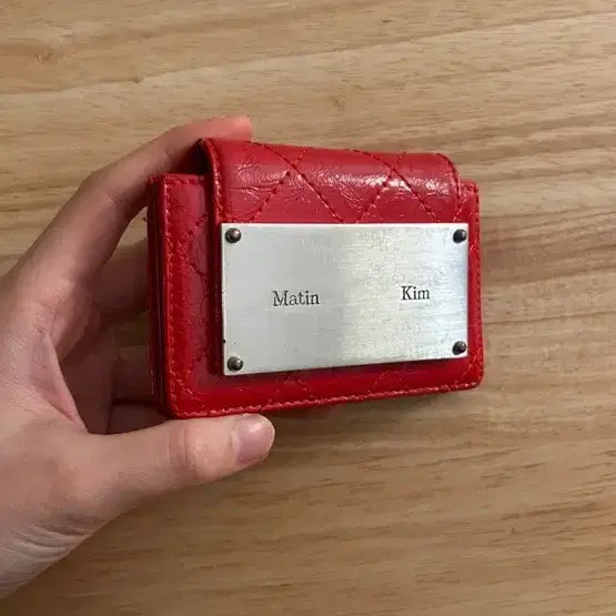 [BUNJANG] Matinkim Quilted Bifold Wallet - Red / 마뗑킴 퀼팅 반지갑 레드