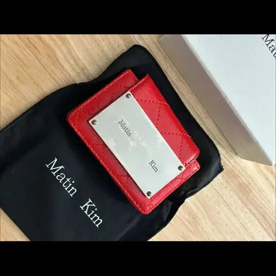 [BUNJANG] Matinkim Quilted Bifold Wallet - Red / 마뗑킴 퀼팅 반지갑 레드