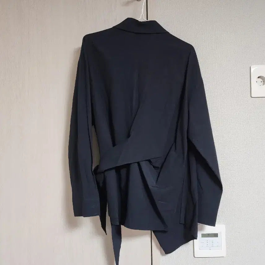 [BUNJANG] ENC Navy Wrap Style Shirt Blouse / 네이비 랩 스타일 셔츠 블라우스