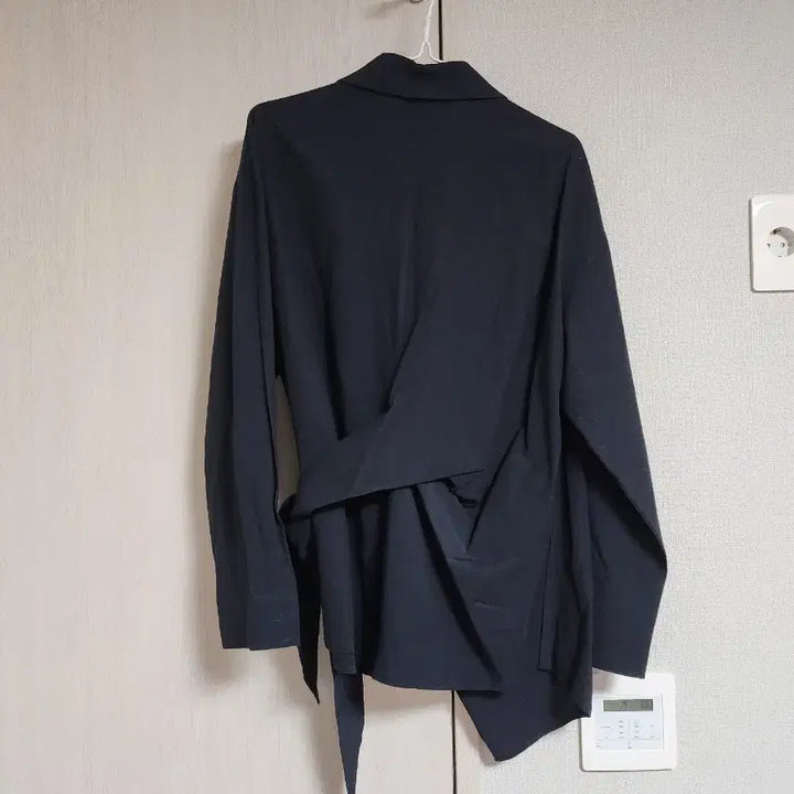 [BUNJANG] ENC Navy Wrap Style Shirt Blouse / 네이비 랩 스타일 셔츠 블라우스