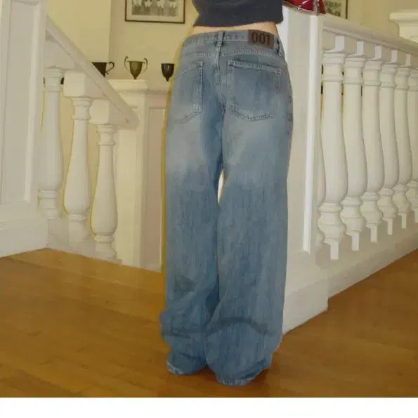 [BUNJANG] Ourcabinet Emma Low Wide Denim Pants / 아워캐비넷 emma low wide denim pants