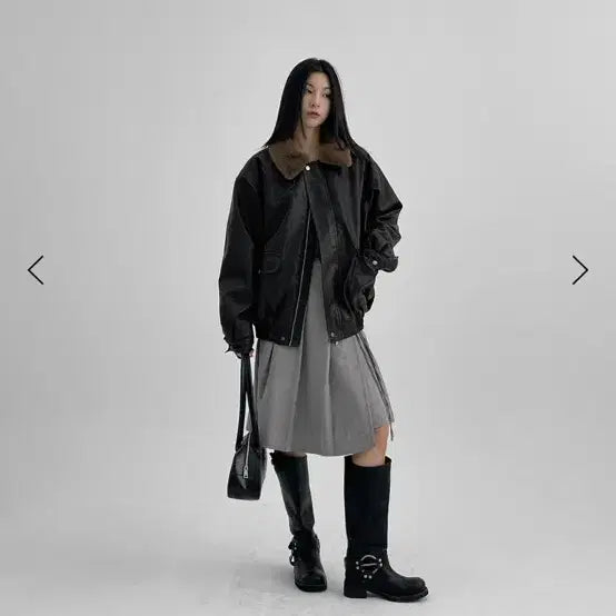 [BUNJANG] Blackup Unisex Painted Buckle Leather Mouton / Blackup 블랙업 (UNISEX) 페인드 버클 레더 무스탕