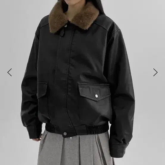 [BUNJANG] Blackup Unisex Painted Buckle Leather Mouton / Blackup 블랙업 (UNISEX) 페인드 버클 레더 무스탕