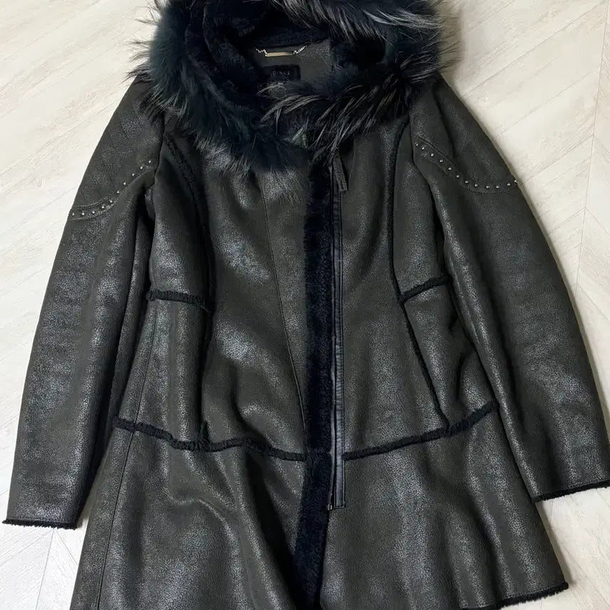 [BUNJANG] Joinus Raccoon Fur Mustang Coat / Joinus 조이너스 퍼 무스탕 코트 66 너구리털