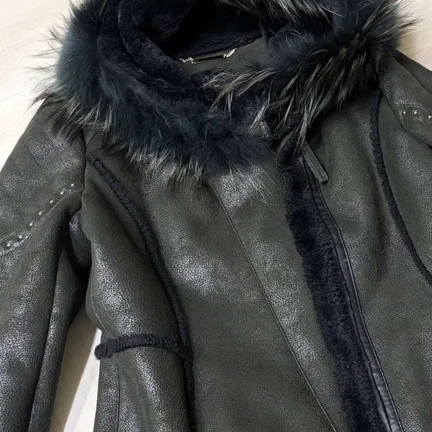 [BUNJANG] Joinus Raccoon Fur Mustang Coat / Joinus 조이너스 퍼 무스탕 코트 66 너구리털