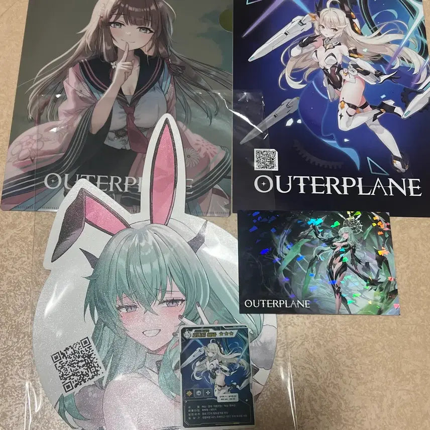[BUNJANG] Outerplane G-Star Goods Bundle Set / 일괄) 아우터플레인 아우플 지스타 굿즈 (클리어파일, 카드 등)