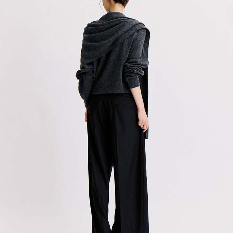 [BUNJANG] Around U Hour Shoulder Cashmere Knit Charcoal F / 어라운드율 아워숄캐시니트 차콜 F 새상품