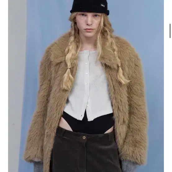 [BUNJANG] Poeto Beige Fur Jacket / 포에토 퍼 자켓