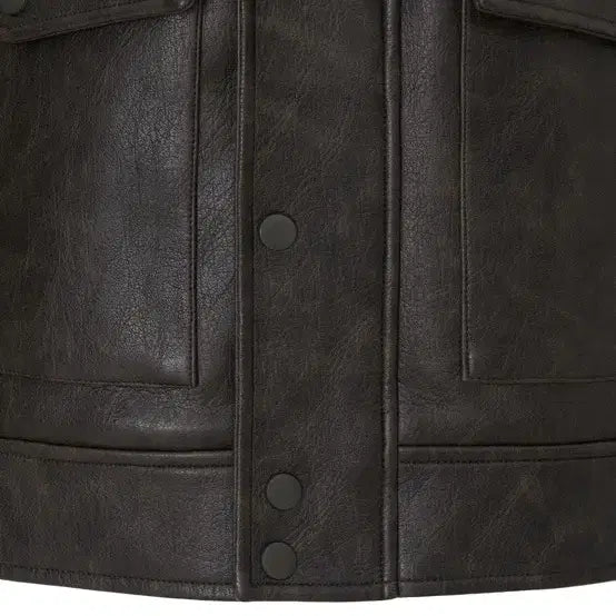 [BUNJANG] Pale Jade Brown Leather Jacket / 페일제이드 브라운 레더 자켓