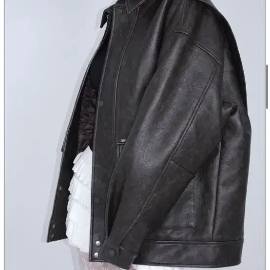 [BUNJANG] Pale Jade Brown Leather Jacket / 페일제이드 브라운 레더 자켓