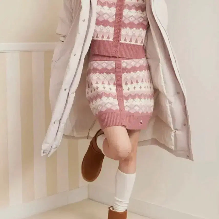 [BUNJANG] Kirsh Fair Isle Crop Cardigan - Blue / 키르시 페어아일 크롭 가디건 아이브착용