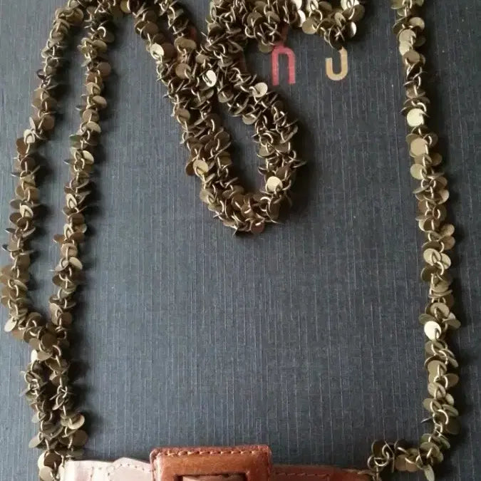 [BUNJANG] Leather Buckle Metal Belt / (새상품)  가죽 버클 금속줄  벨트