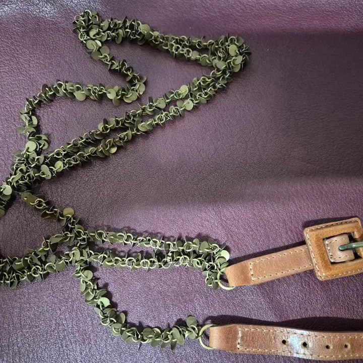 [BUNJANG] Leather Buckle Metal Belt / (새상품)  가죽 버클 금속줄  벨트