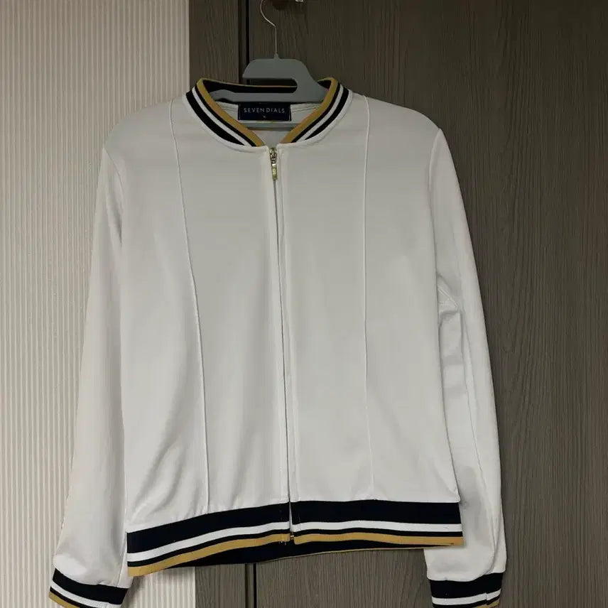 [BUNJANG] Seven Dials White Stripe Zip-up Jacket / 세븐다이얼스 화이트 스트라이프 집업