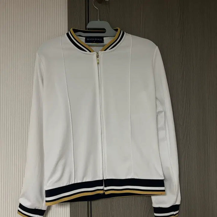 [BUNJANG] Seven Dials White Stripe Zip-up Jacket / 세븐다이얼스 화이트 스트라이프 집업