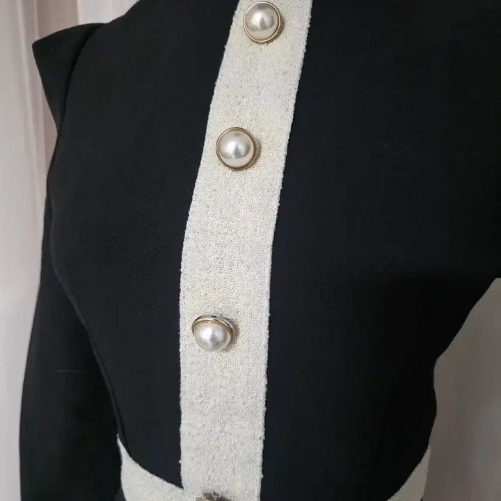 [BUNJANG] Dry Flower Black Color Block Dress / Dry Flower 브랜드의 블랙 배색 원피스