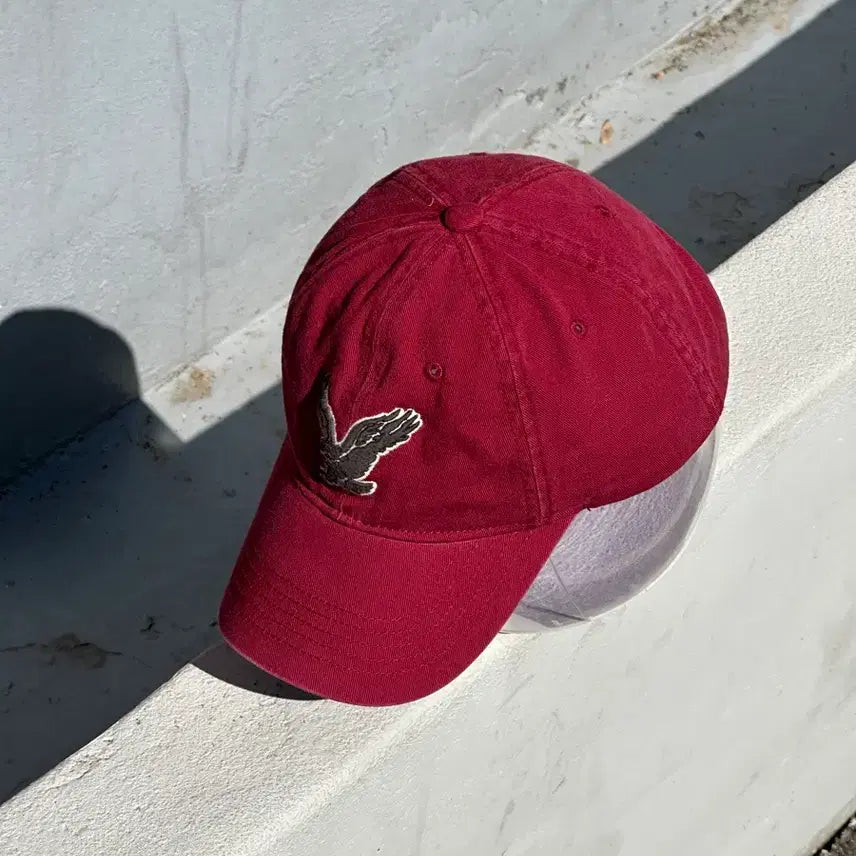[BUNJANG] American Eagle Burgundy Ball Cap / [F] 아메리칸이글 다크레드 볼캡 모자 독수리 자수