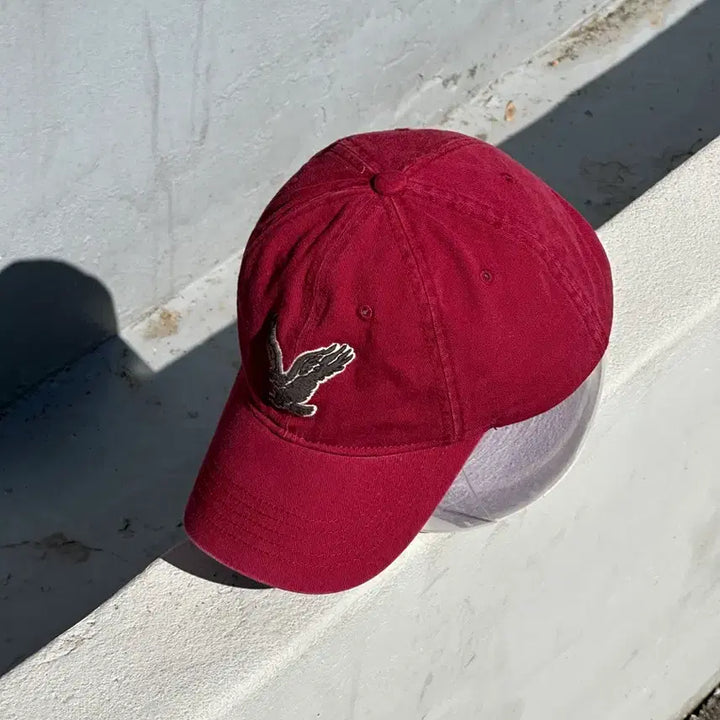 [BUNJANG] American Eagle Burgundy Ball Cap / [F] 아메리칸이글 다크레드 볼캡 모자 독수리 자수