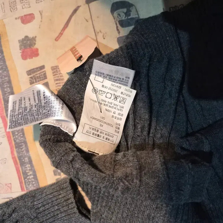 [BUNJANG] Tommy Hilfiger Gray Knit Zip-Up Cardigan / 타미힐피거 그레이 니트 집업 가디건