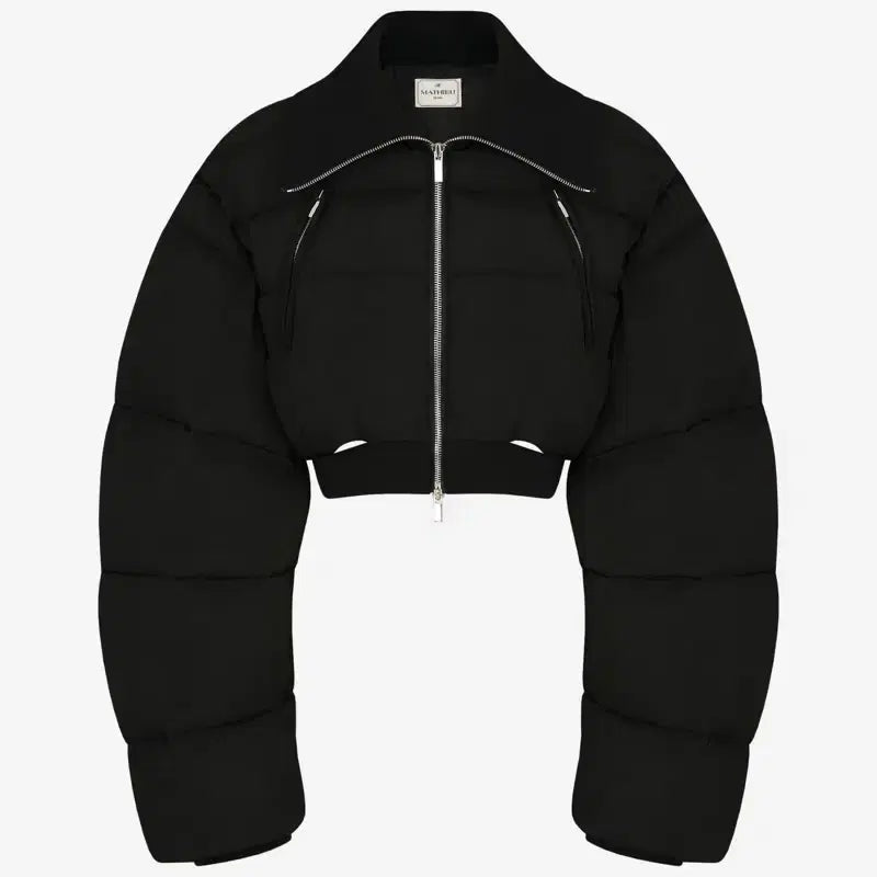 [BUNJANG] Lange Cutout Short Padded Jacket (Black, F) / 랑거 컷아웃 숏패딩 (블랙,F) !!