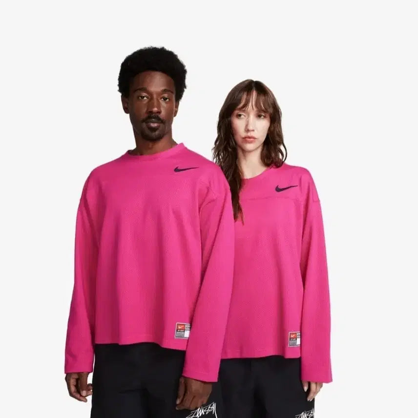 [BUNJANG] Nike x Stussy Long Sleeve Top - Pink / [XL]나이키 x 스투시 탑 롱슬리브  핑크