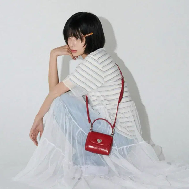 [BUNJANG] Melotory Heartlock Mini Bag Crossbody Tote 2way / 멜로토리 하트락 미니백 새상품 크로스백 토트백 2way