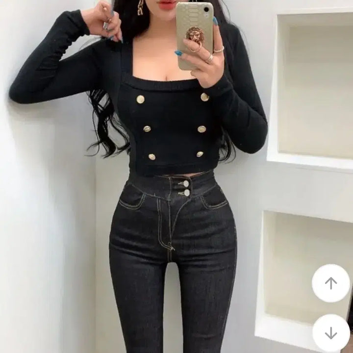 [BUNJANG] High Waist Raw Denim Bootcut Jeans (S) / 하이웨스트 생지 데님 부츠컷 S