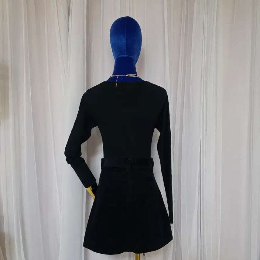 [BUNJANG] Black Corduroy Mini Skirt / 검정색 코듀로이 미니스커트