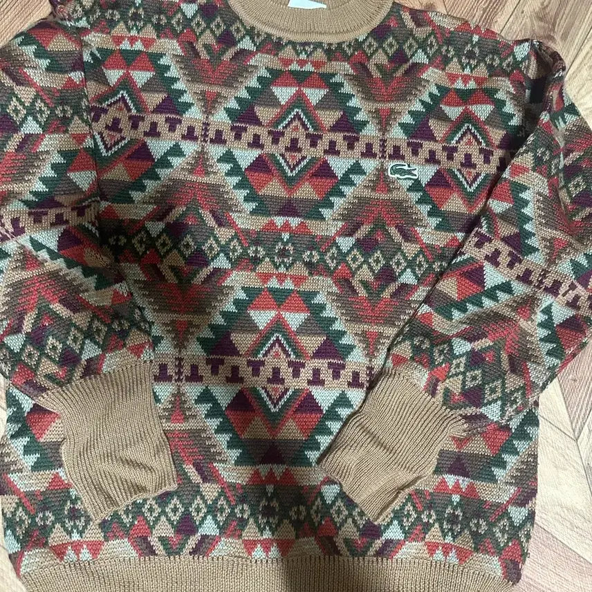 [BUNJANG] Lacoste Pattern Knit Sweater / 라코스테 패턴 니트 스웨터