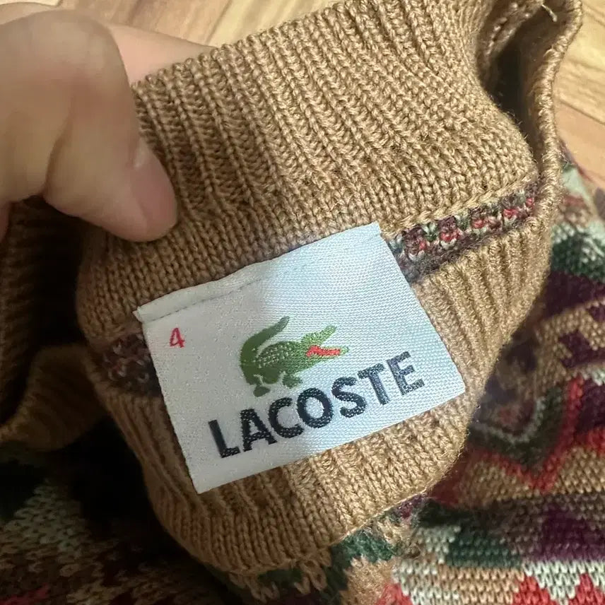[BUNJANG] Lacoste Pattern Knit Sweater / 라코스테 패턴 니트 스웨터