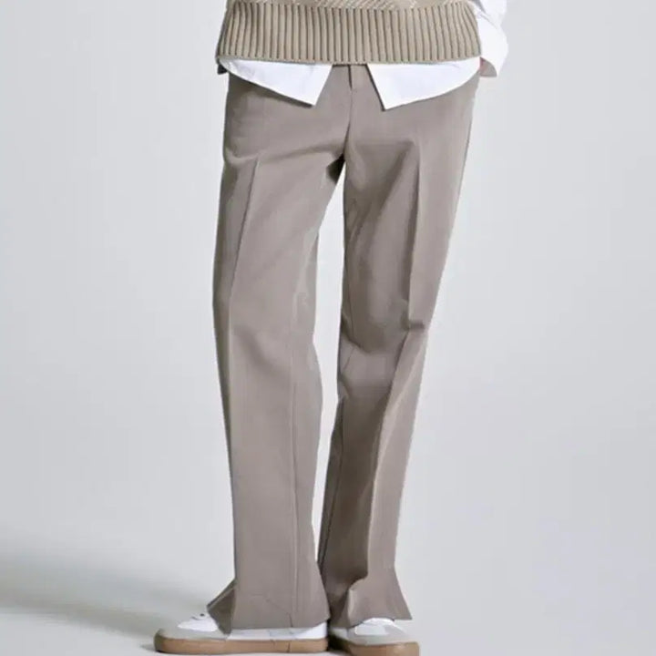 [BUNJANG] Spao Slit Semi Wide Slacks Beige Trousers / 스파오 슬릿 세미 와이드 슬랙스 베이지 36 사이즈 90 바지